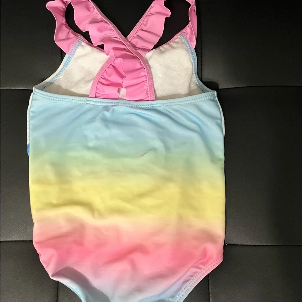 Pink and Blue One Piece Swim with Bluey Cartoon Design 4T